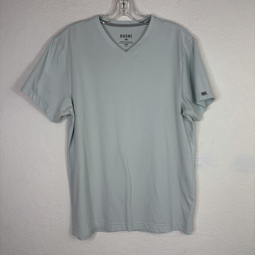 Rhone Light Blue V-neck Tee Size M, breathable, comfort, sports, casual, travel